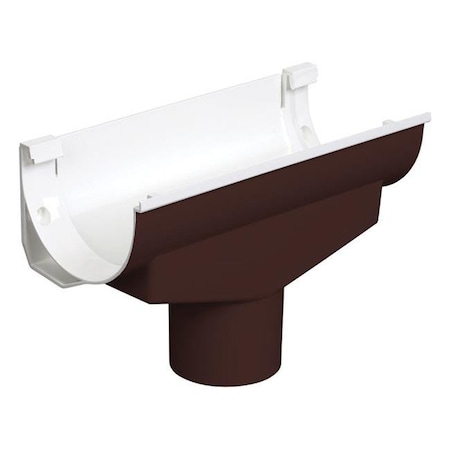 Plastmo Plastmo 5005386 Classic 2.5 in. Brown Vinyl Half Round Gutter Drop Outlet 5005386